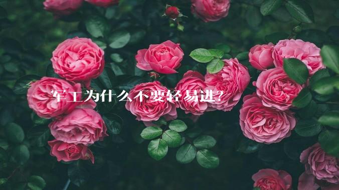 军工为什么不要轻易进?