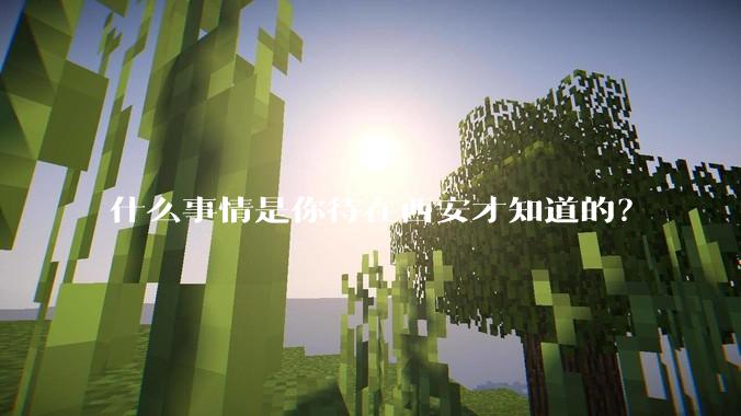 什么事情是你待在西安才知道的?