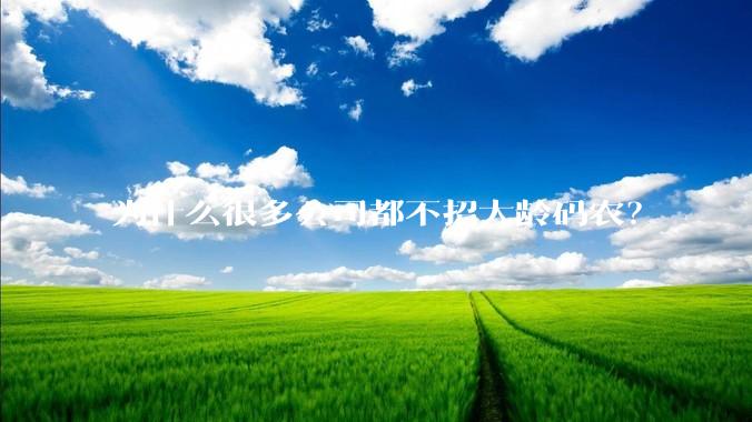 为什么很多公司都不招大龄码农?